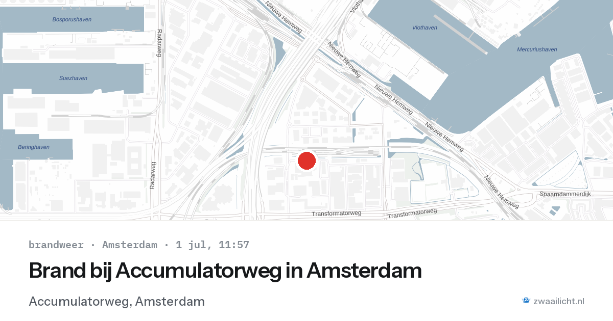 Brand bij Accumulatorweg in Amsterdam — 1 jul 2026