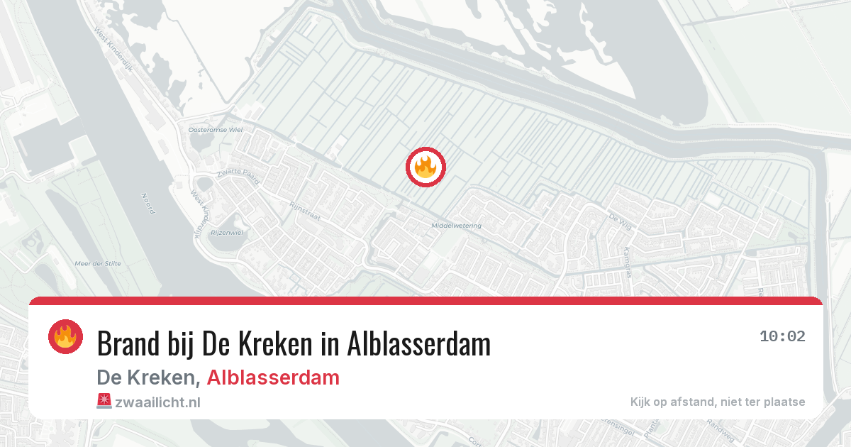 Brand bij De Kreken in Alblasserdam — 17 jul 2026