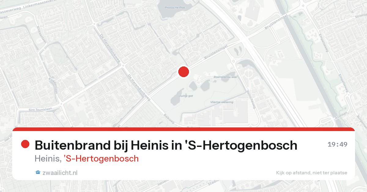 Buitenbrand bij Heinis in 'S-Hertogenbosch — 16 aug 2026