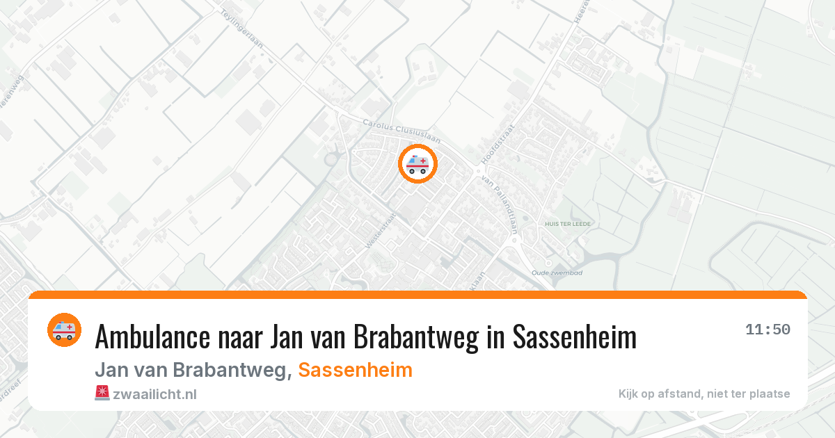 Ambulance naar Jan van Brabantweg in Sassenheim — 13 aug 2026