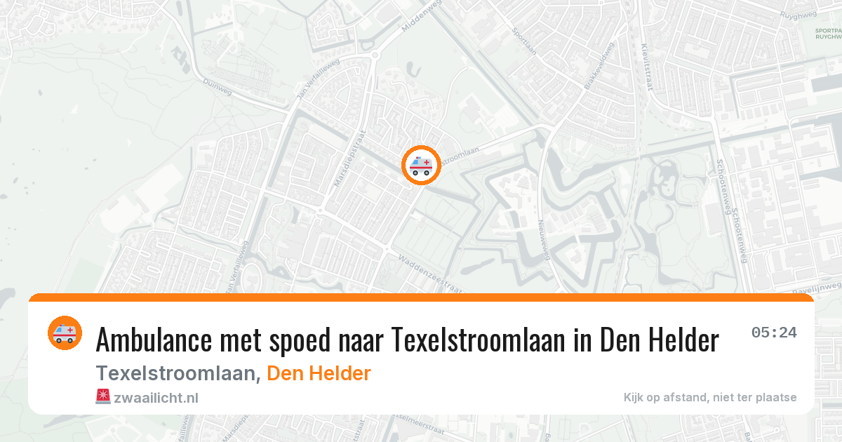 Ambulance met spoed naar Texelstroomlaan in Den Helder — 14 aug 2026