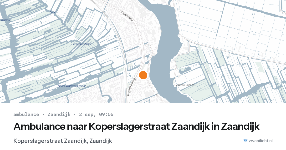 Ambulance naar Koperslagerstraat Zaandijk in Zaandijk — 2 sep 2026