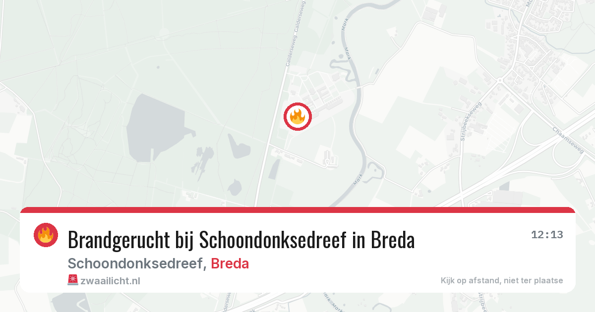 Brandgerucht bij Schoondonksedreef in Breda — 25 mei 2026