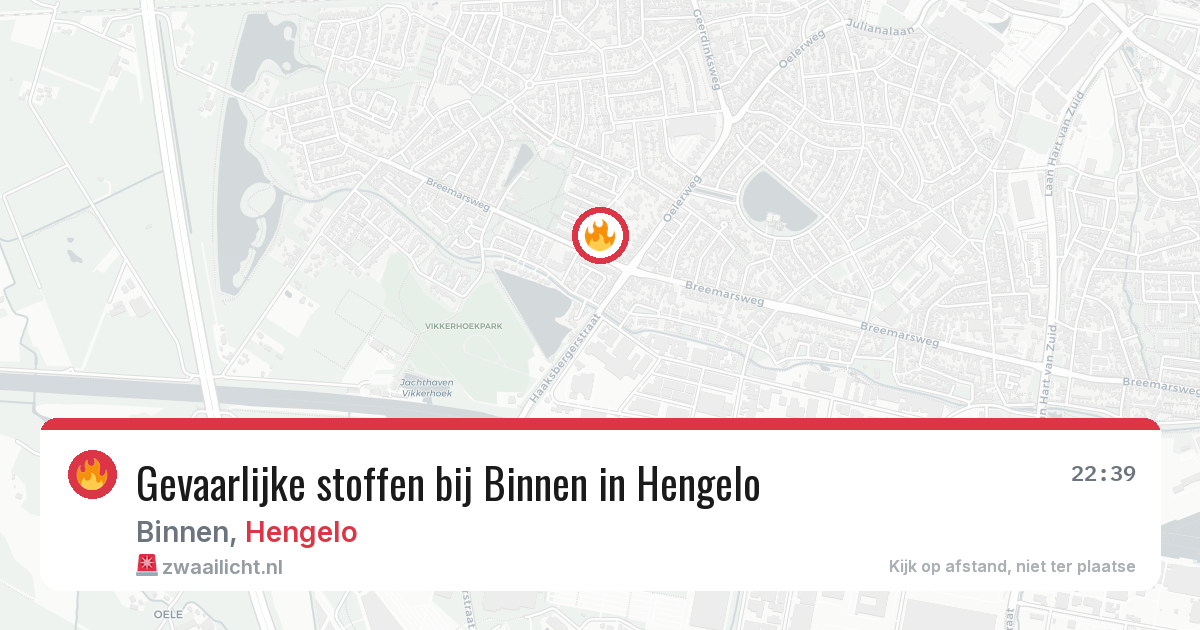 Gevaarlijke stoffen bij Binnen in Hengelo — 6 jul 2026