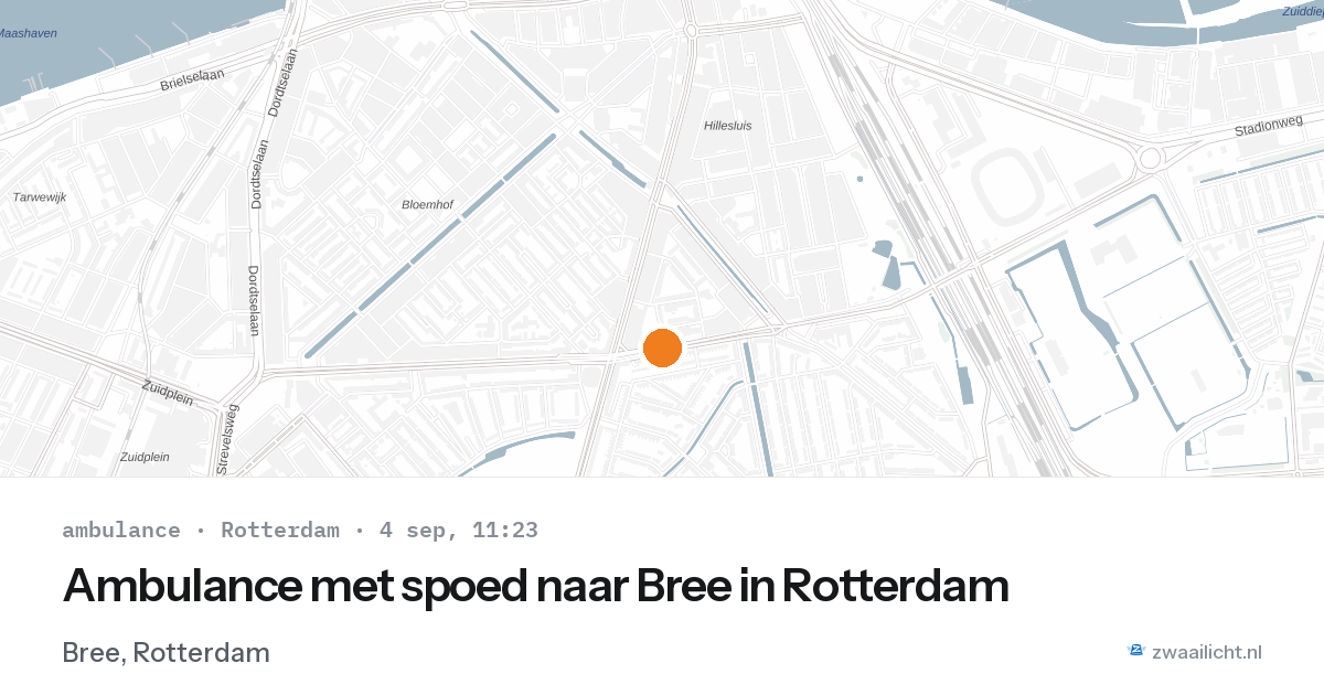 Ambulance met spoed naar Bree in Rotterdam — 4 sep 2026