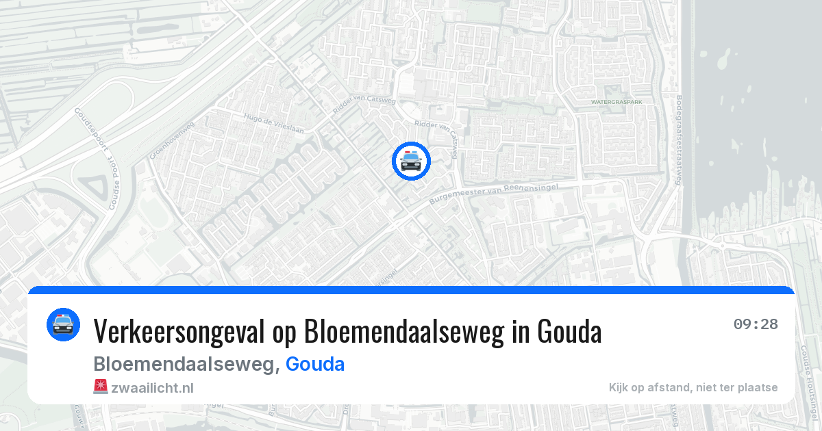 Verkeersongeval op Bloemendaalseweg in Gouda — 9 jul 2026