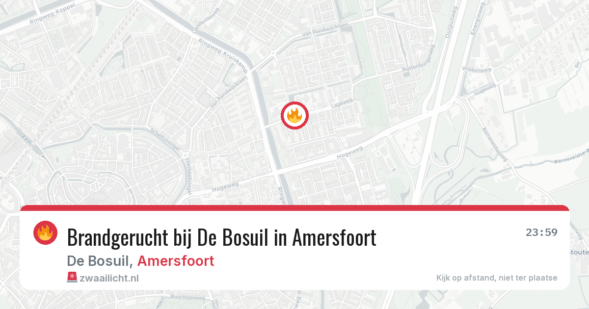 Brandgerucht bij De Bosuil in Amersfoort — 16 jul 2026