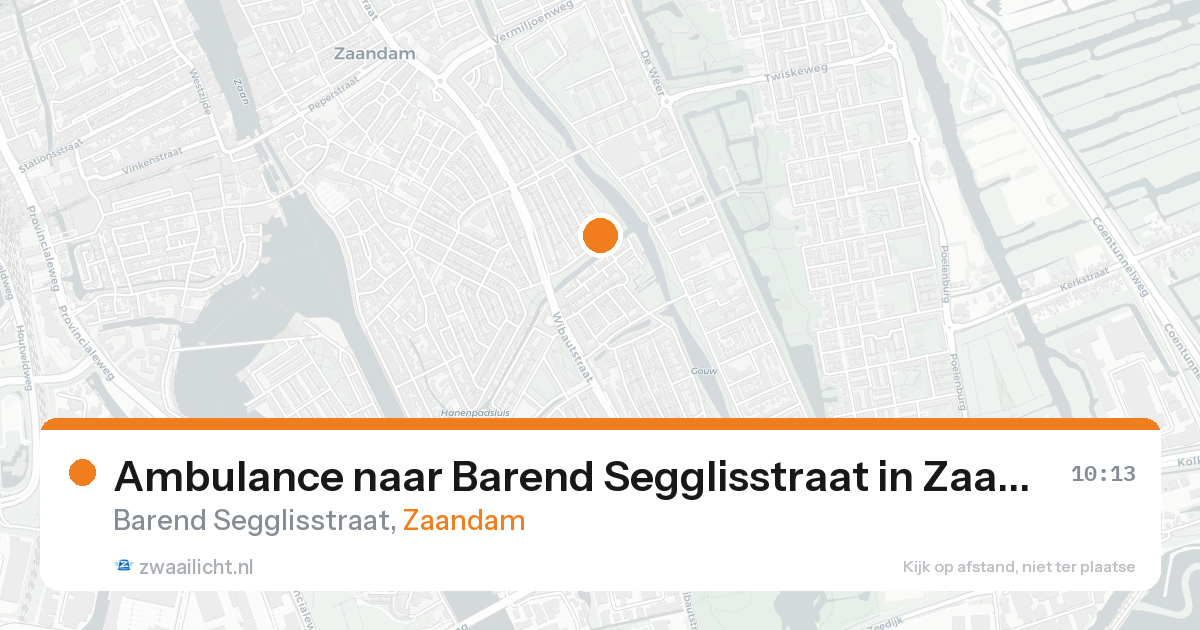 Ambulance naar Barend Segglisstraat in Zaandam — 16 aug 2026