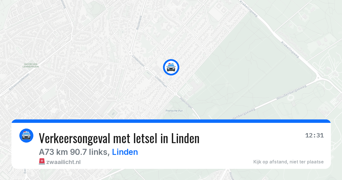 Verkeersongeval met letsel in Linden — 11 feb 2026