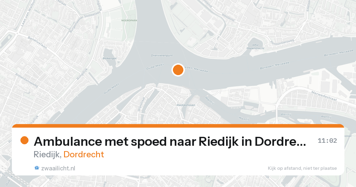 Ambulance met spoed naar Riedijk in Dordrecht — 19 aug 2026