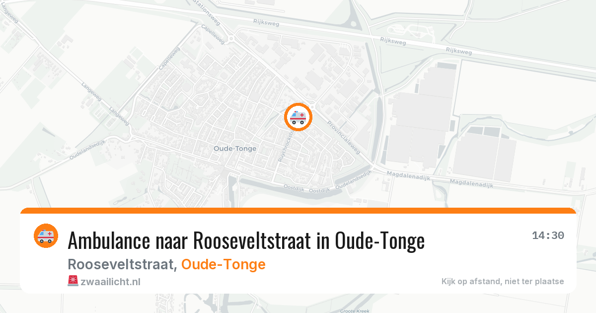 Ambulance naar Rooseveltstraat in Oude-Tonge — 14 aug 2026