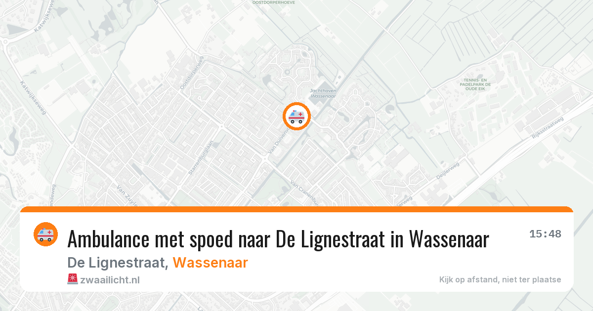 Ambulance met spoed naar De Lignestraat in Wassenaar — 31 jul 2026