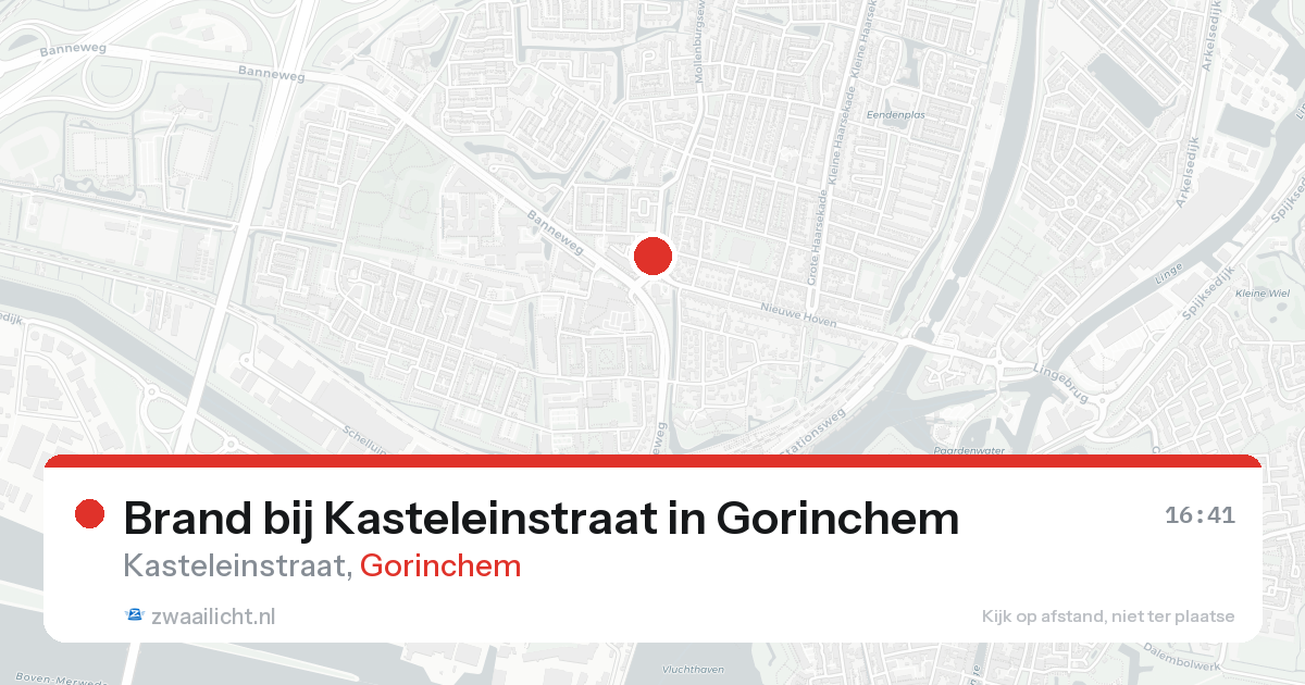 Brand bij Kasteleinstraat in Gorinchem — 21 aug 2026
