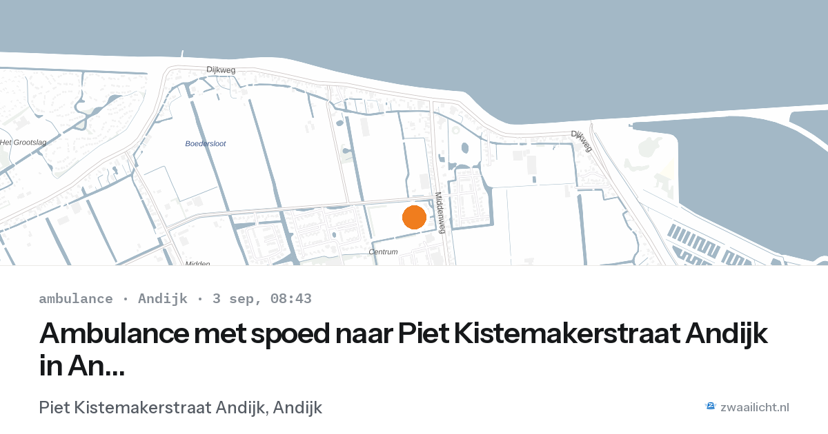 Ambulance met spoed naar Piet Kistemakerstraat Andijk in Andijk — 3 sep 2026