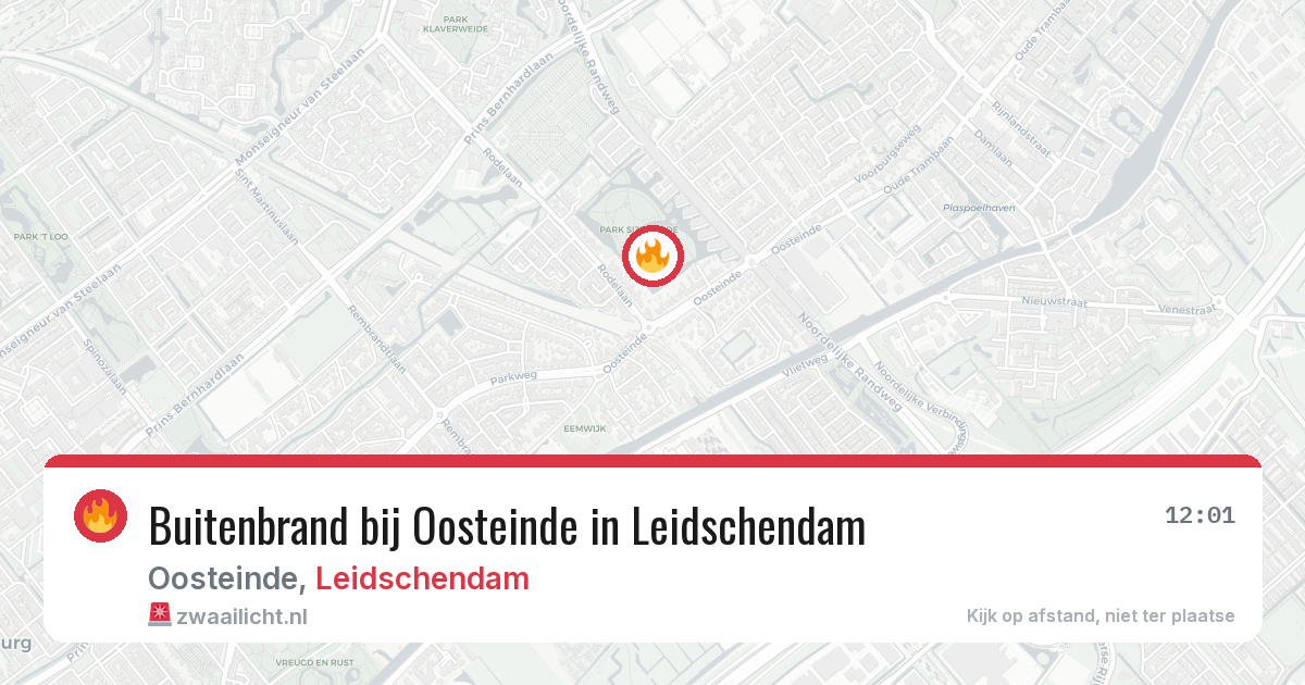 Buitenbrand bij Oosteinde in Leidschendam — 3 aug 2026
