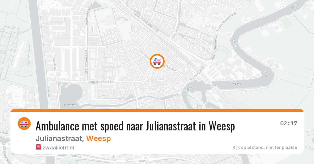 Ambulance met spoed naar Julianastraat in Weesp — 5 aug 2026