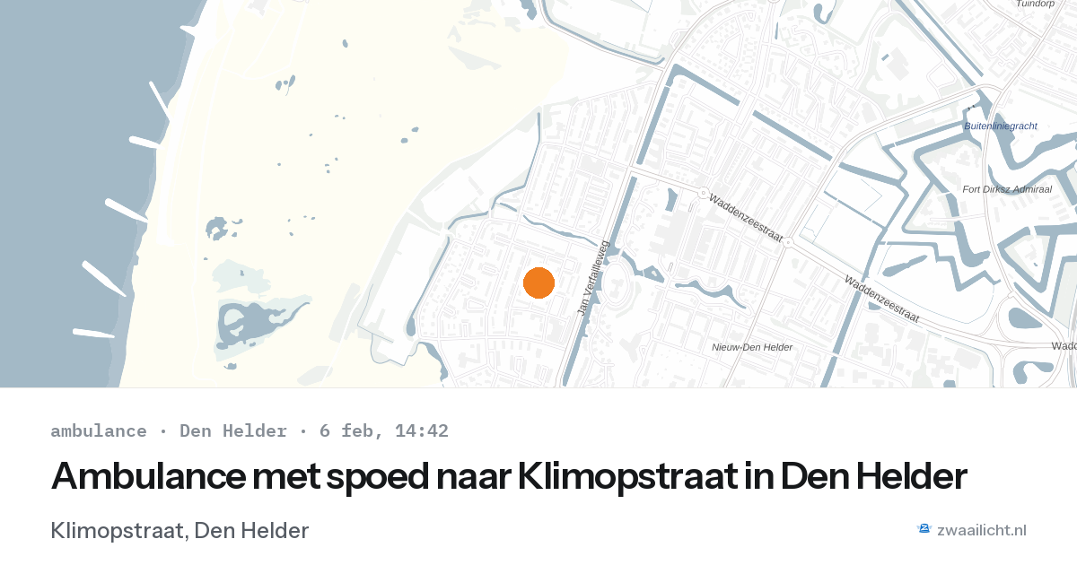 Ambulance met spoed naar Klimopstraat in Den Helder — 6 feb 2026