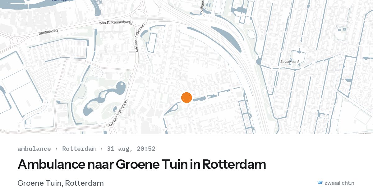 Ambulance naar Groene Tuin in Rotterdam — 31 aug 2026