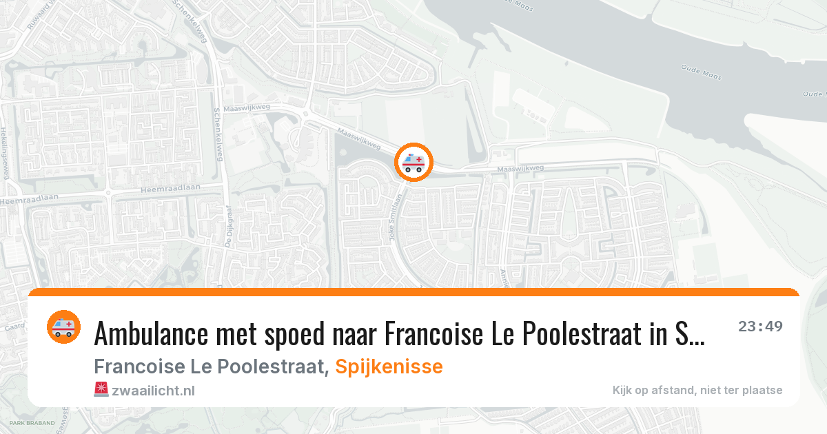 Ambulance met spoed naar Francoise Le Poolestraat in Spijkenisse — 21 mrt 2026