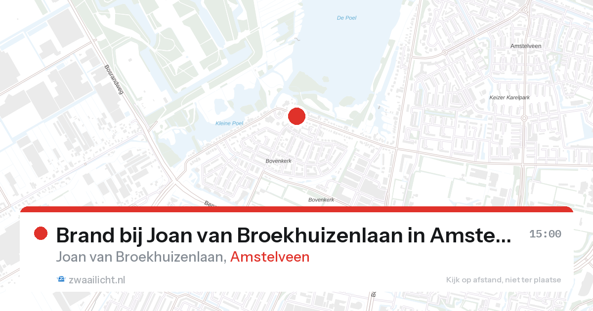 Brand bij Joan van Broekhuizenlaan in Amstelveen — 26 jun 2026