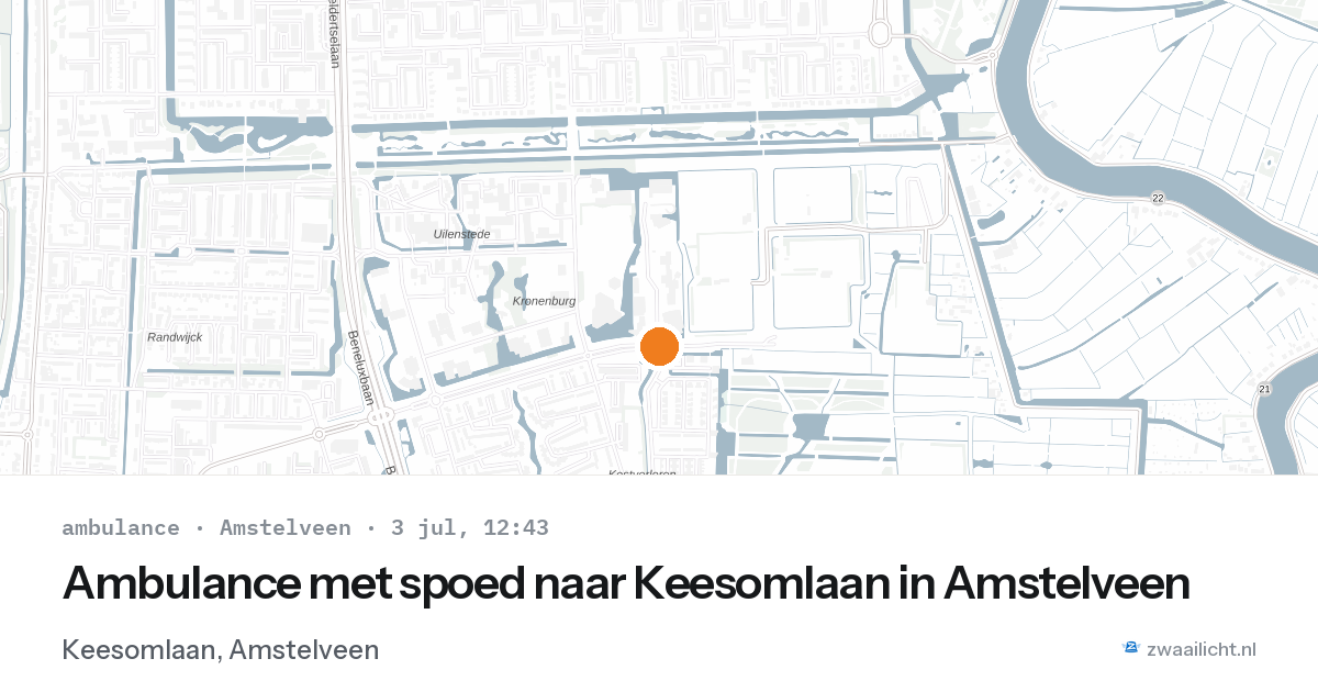 Ambulance met spoed naar Keesomlaan in Amstelveen — 3 jul 2026