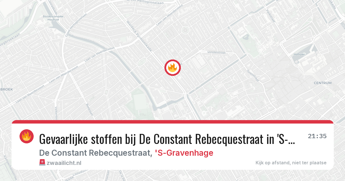 Gevaarlijke stoffen bij De Constant Rebecquestraat in 'S-Gravenhage — 31 mrt 2026