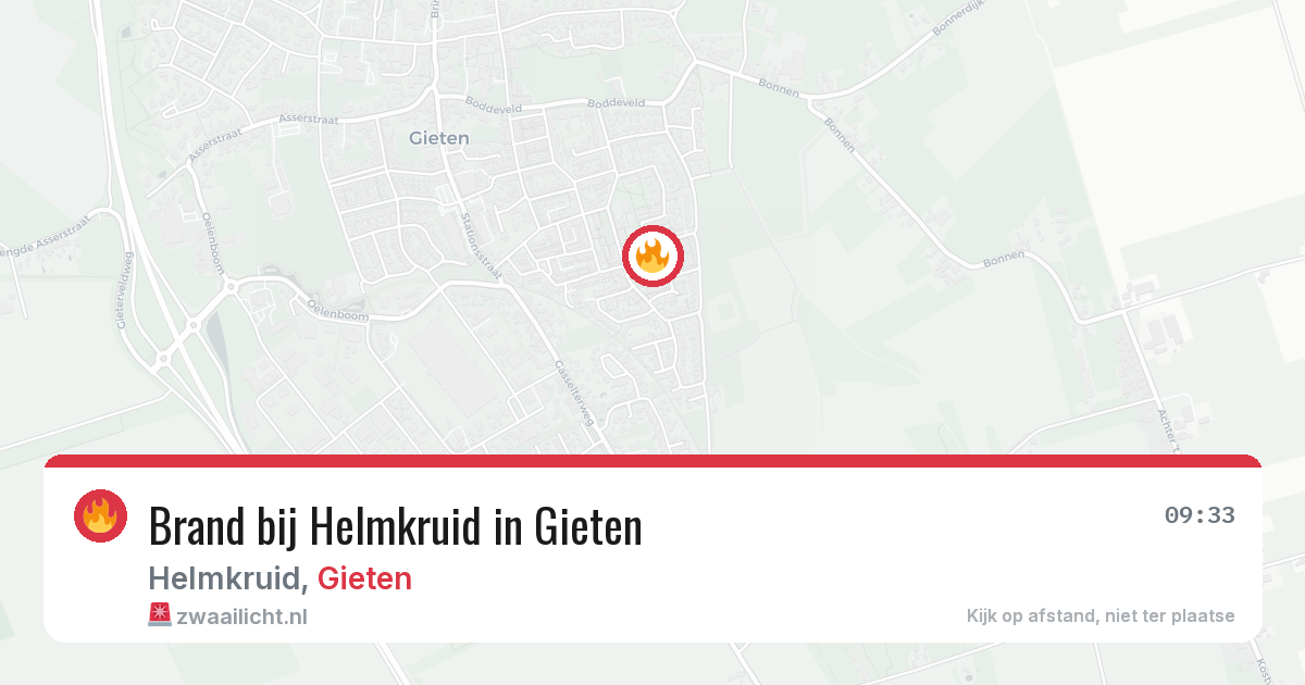 Brand bij Helmkruid in Gieten — 20 jun 2026