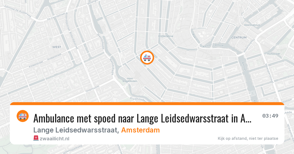 Ambulance met spoed naar Lange Leidsedwarsstraat in Amsterdam — 12 jul 2026