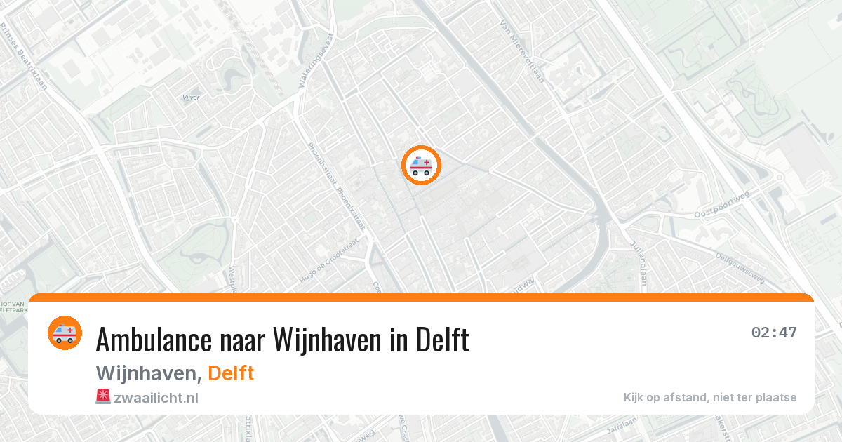Ambulance naar Wijnhaven in Delft — 27 mei 2026