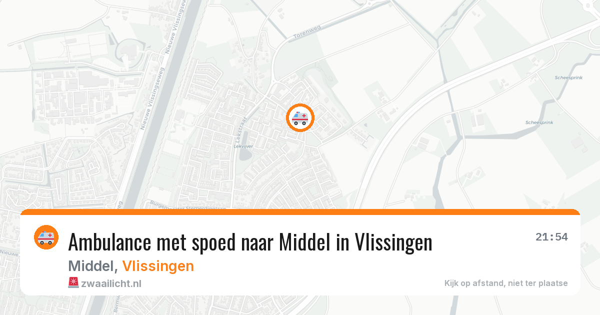 Ambulance met spoed naar Middel in Vlissingen — 6 aug 2026