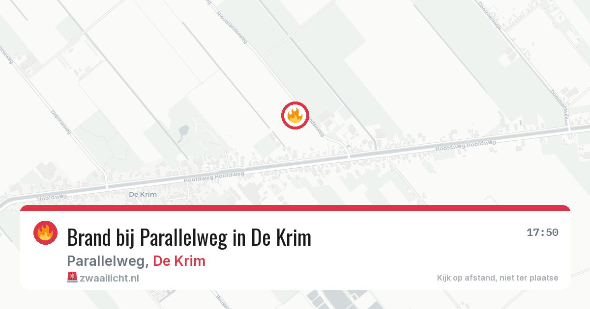 Brand bij Parallelweg in De Krim — 29 mei 2026