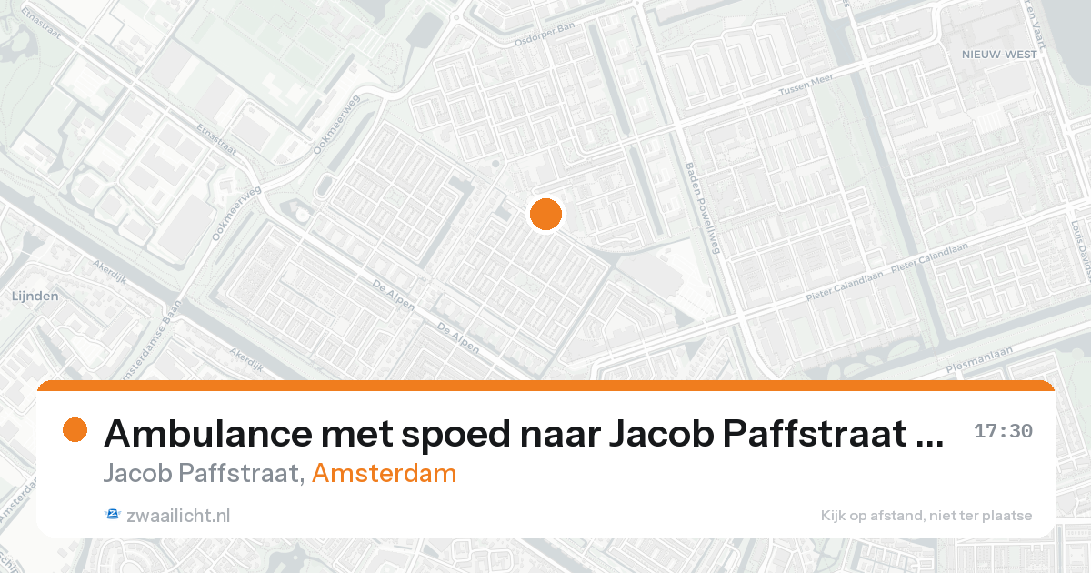 Ambulance met spoed naar Jacob Paffstraat in Amsterdam — 30 mei 2026