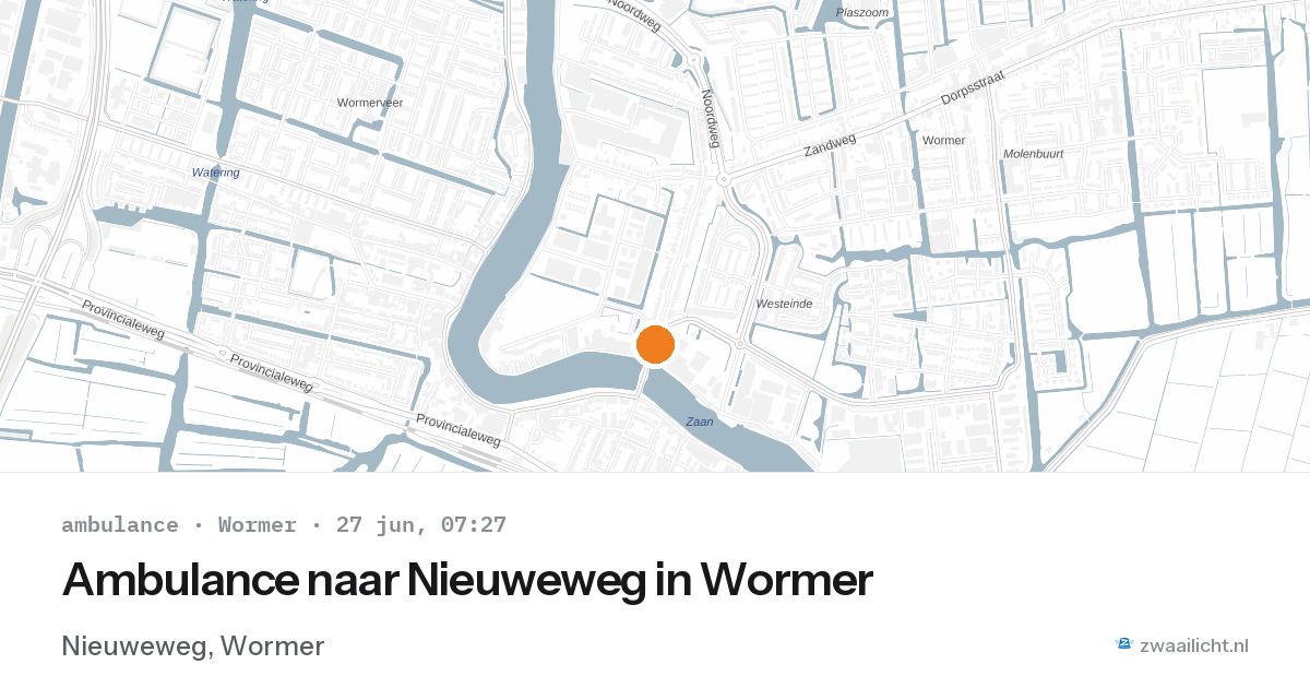 Ambulance naar Nieuweweg in Wormer — 27 jun 2026