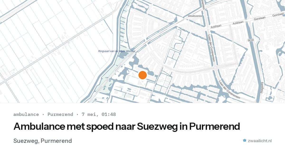 Ambulance met spoed naar Suezweg in Purmerend — 6 mei 2026