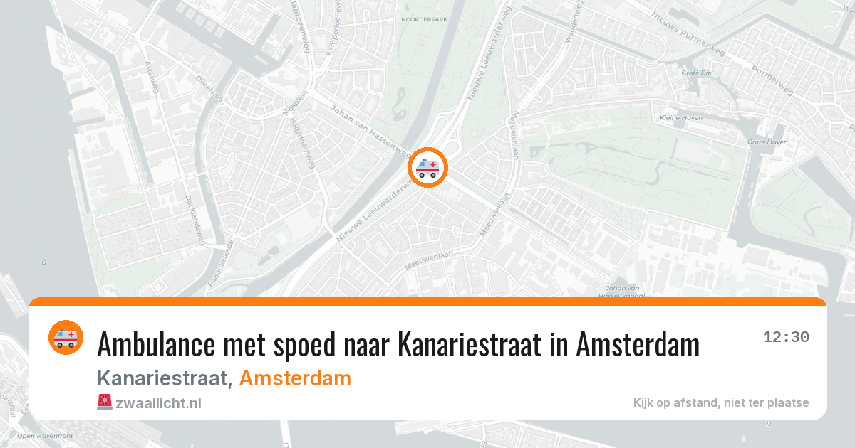Ambulance met spoed naar Kanariestraat in Amsterdam — 20 jul 2026
