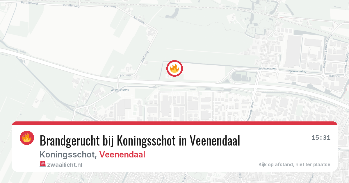 Brandgerucht bij Koningsschot in Veenendaal — 2 aug 2026