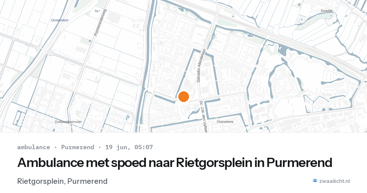 Ambulance met spoed naar Rietgorsplein in Purmerend — 19 jun 2026