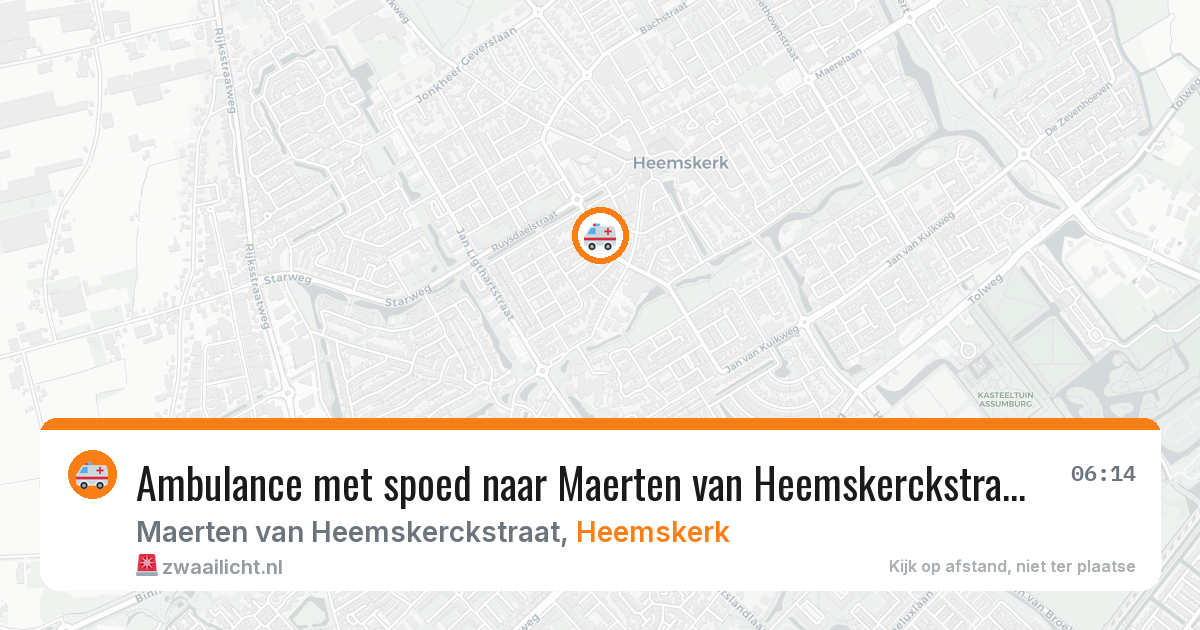 Ambulance met spoed naar Maerten van Heemskerckstraat in Heemskerk — 26 apr 2026