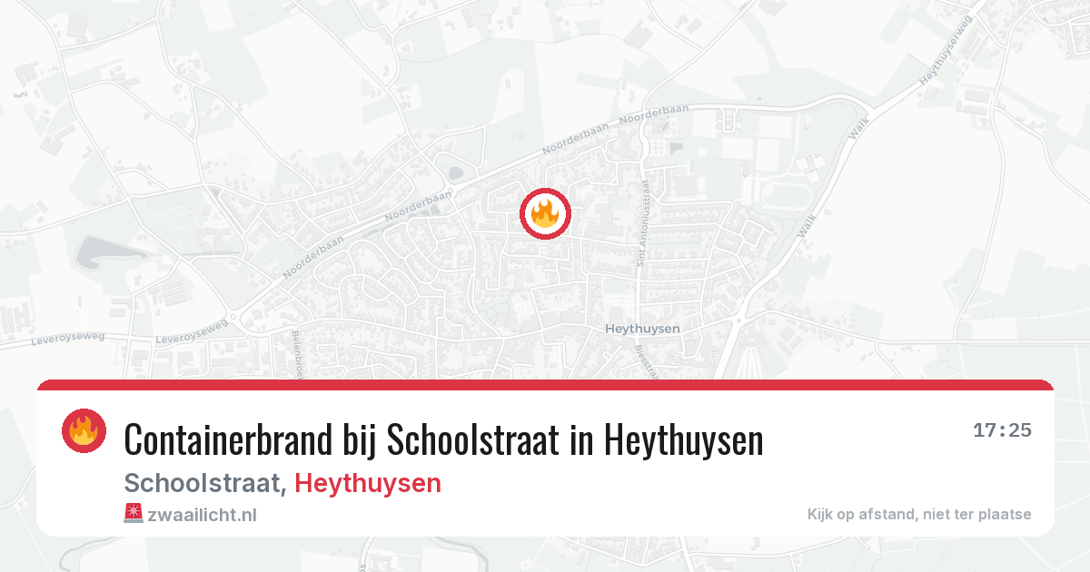 Containerbrand bij Schoolstraat in Heythuysen — 7 mrt 2026