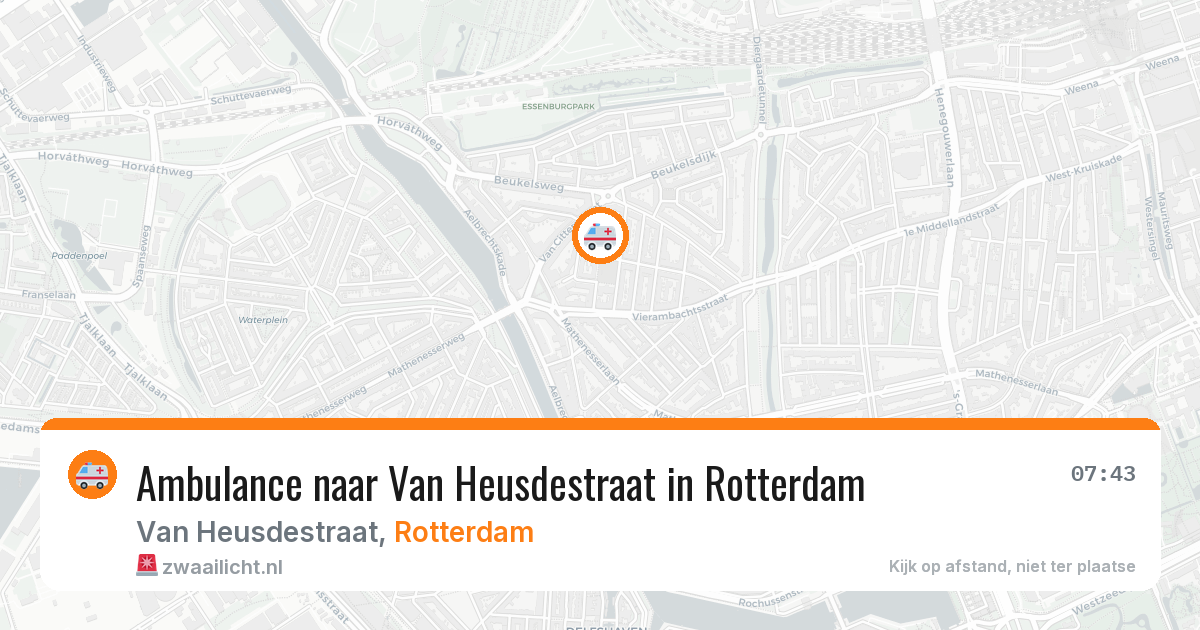 Ambulance naar Van Heusdestraat in Rotterdam — 4 aug 2026