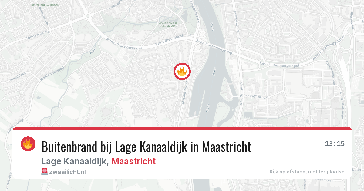 Buitenbrand bij Lage Kanaaldijk in Maastricht — 7 aug 2026
