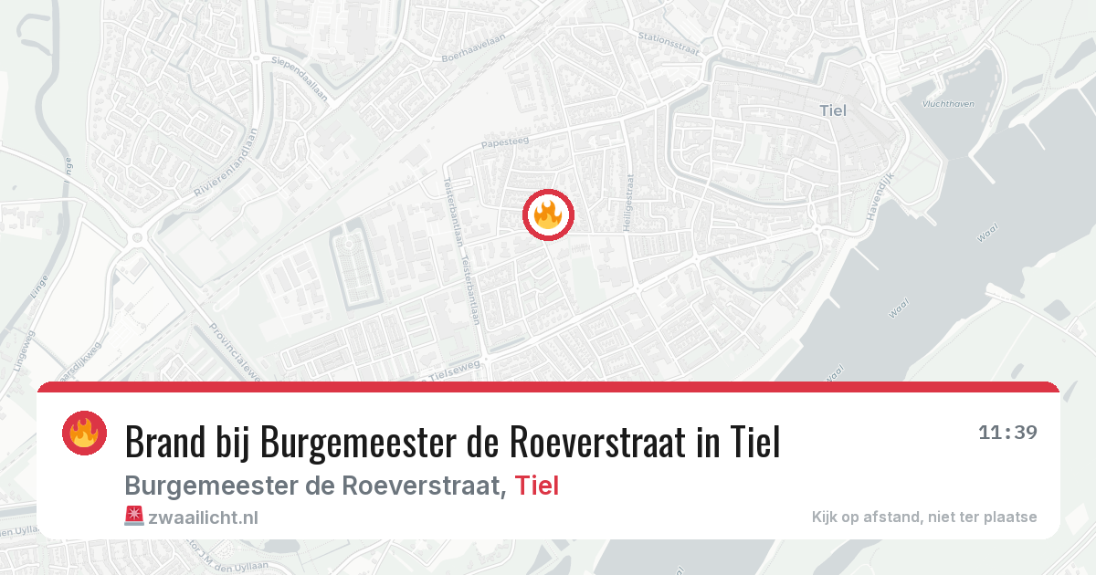 Brand bij Burgemeester de Roeverstraat in Tiel — 23 jun 2026