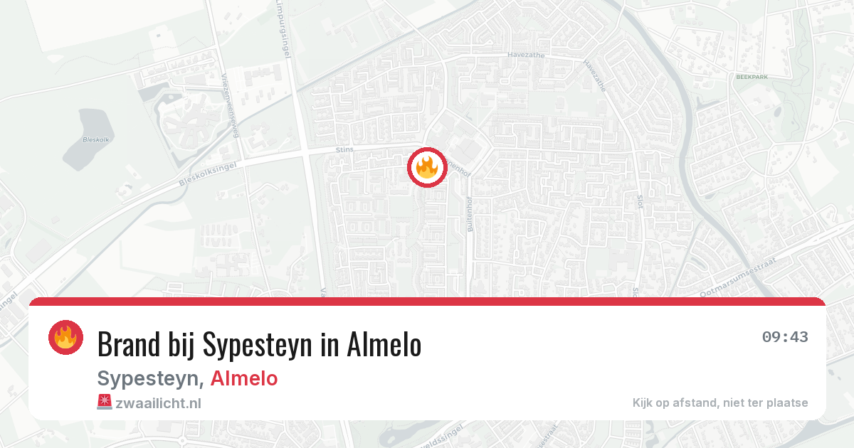 Brand bij Sypesteyn in Almelo — 20 jun 2026