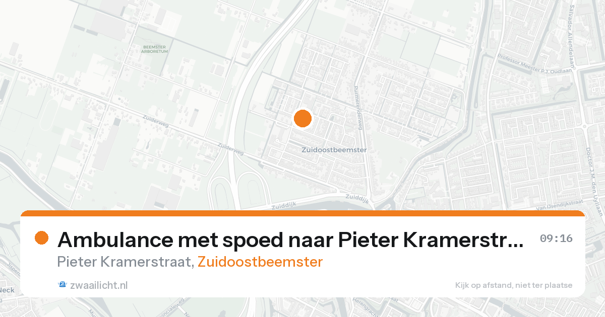 Ambulance met spoed naar Pieter Kramerstraat in Zuidoostbeemster — 8 jun 2026