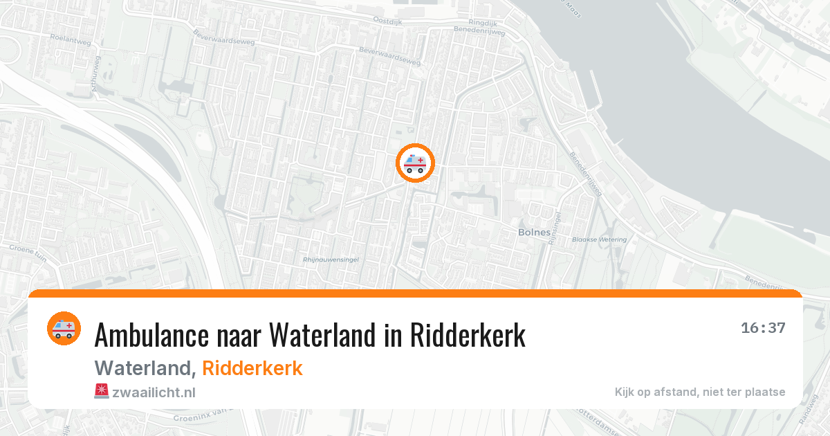 Ambulance naar Waterland in Ridderkerk — 20 mrt 2026