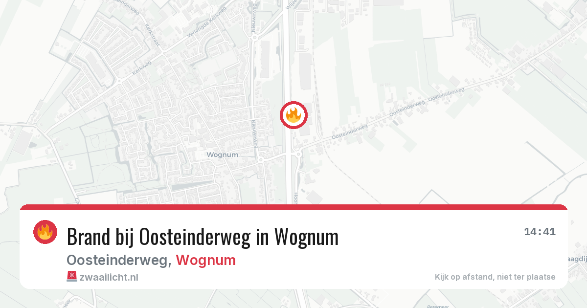 Brand bij Oosteinderweg in Wognum — 12 jun 2026