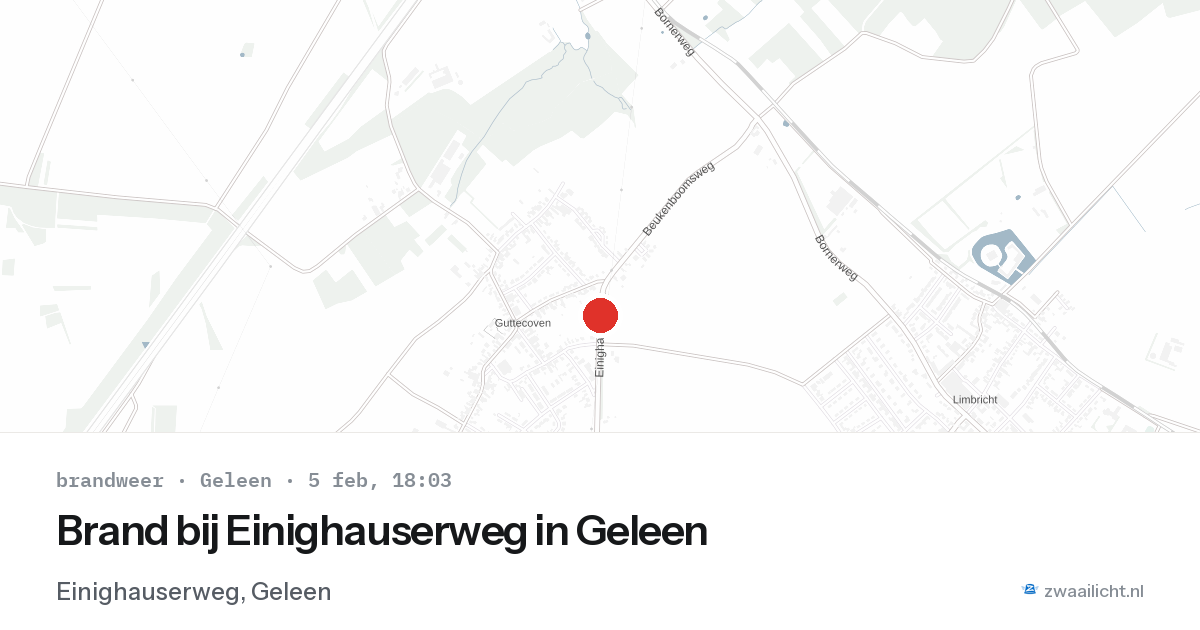 Brand bij Einighauserweg in Geleen — 5 feb 2026