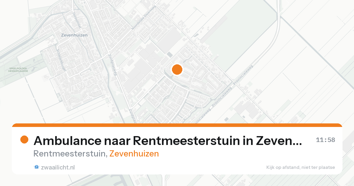 Ambulance naar Rentmeesterstuin in Zevenhuizen — 17 aug 2026