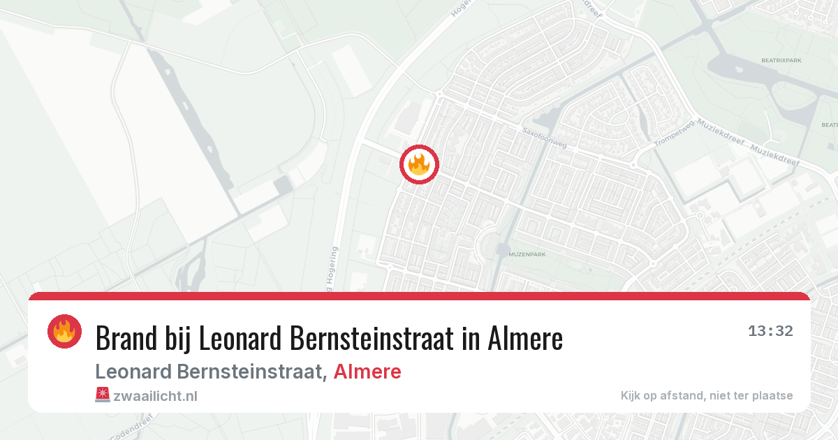 Brand bij Leonard Bernsteinstraat in Almere — 27 mei 2026