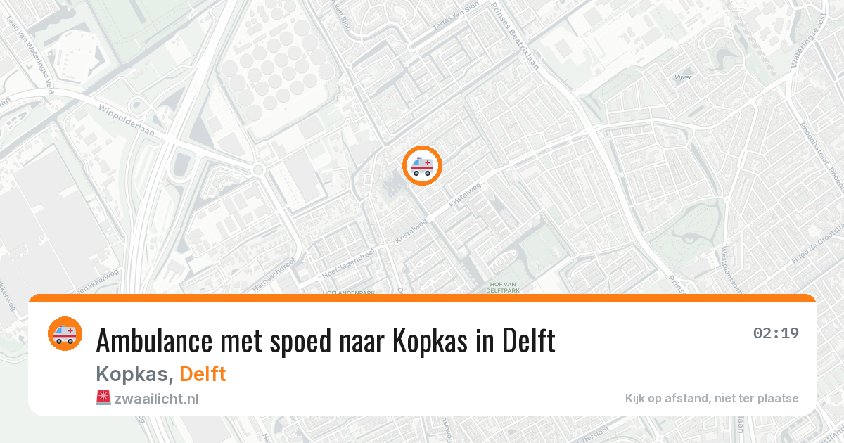 Ambulance met spoed naar Kopkas in Delft — 26 mei 2026